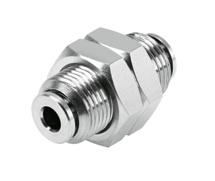 Schotdoorvoerkoppeling 10mm - messing vernikkeld