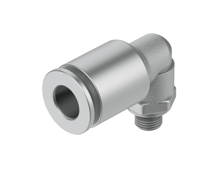 Push in M5 - D6 - 90° - messing vernikkeld