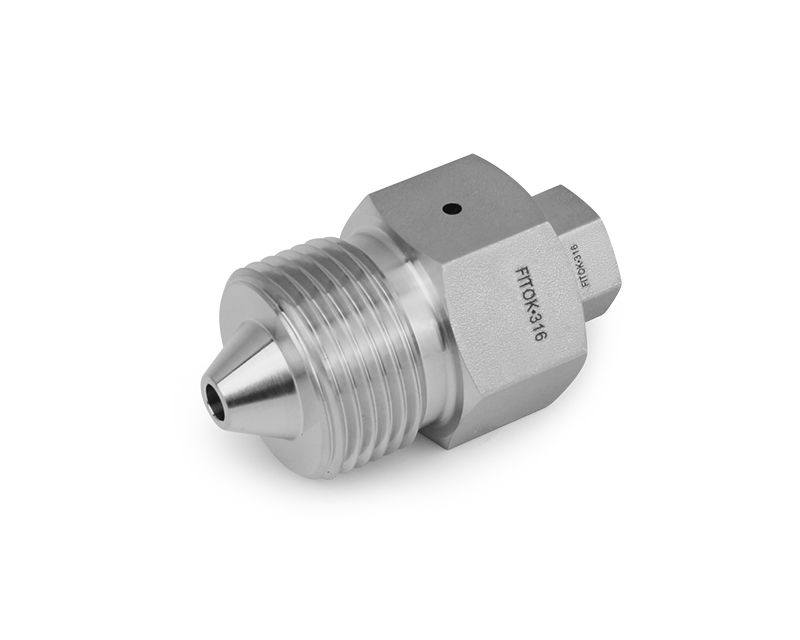 316 SS, AMH Series Adapter Fitting, Female to Male, 1/4" Female 60 Series High Pressure × 3/8" Male 60 Series High Pressure, Coned and Threaded Connection