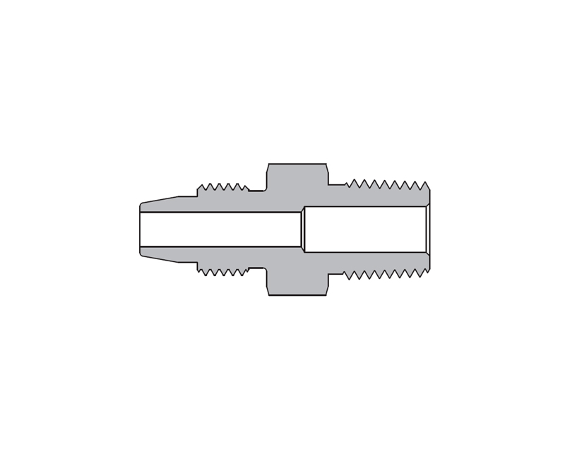 316 SS, FITOK AMH Series Adapter Fitting, Male to Male, 1/4" Male 20D Series Medium Pressure Tube Fitting X 1/4 Male NPT